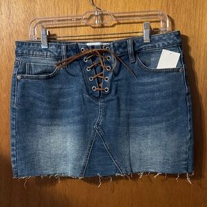 ⭐️NEW⭐️ PTCL Denim Lace-Up Mini Skirt